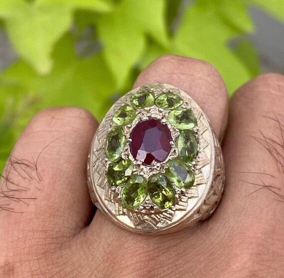 Natural Afghanistan Ruby With Original Peridot Mu… - image 2