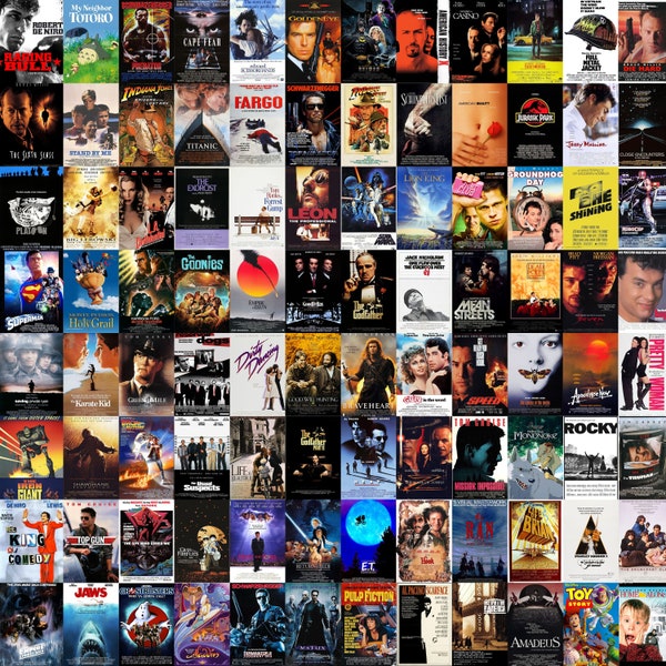 100 Filmplakate der 70er, 80er und 90er Jahre | Klassische Filmplakate | Vintage-Filmplakate | Retro-Filmplakate | Digitaler Download