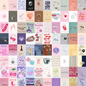 100 PCS Icon Inspired Posters, Lyrics, Prints, Tay Collage Wallpaper, Eras Tour, Digital Download