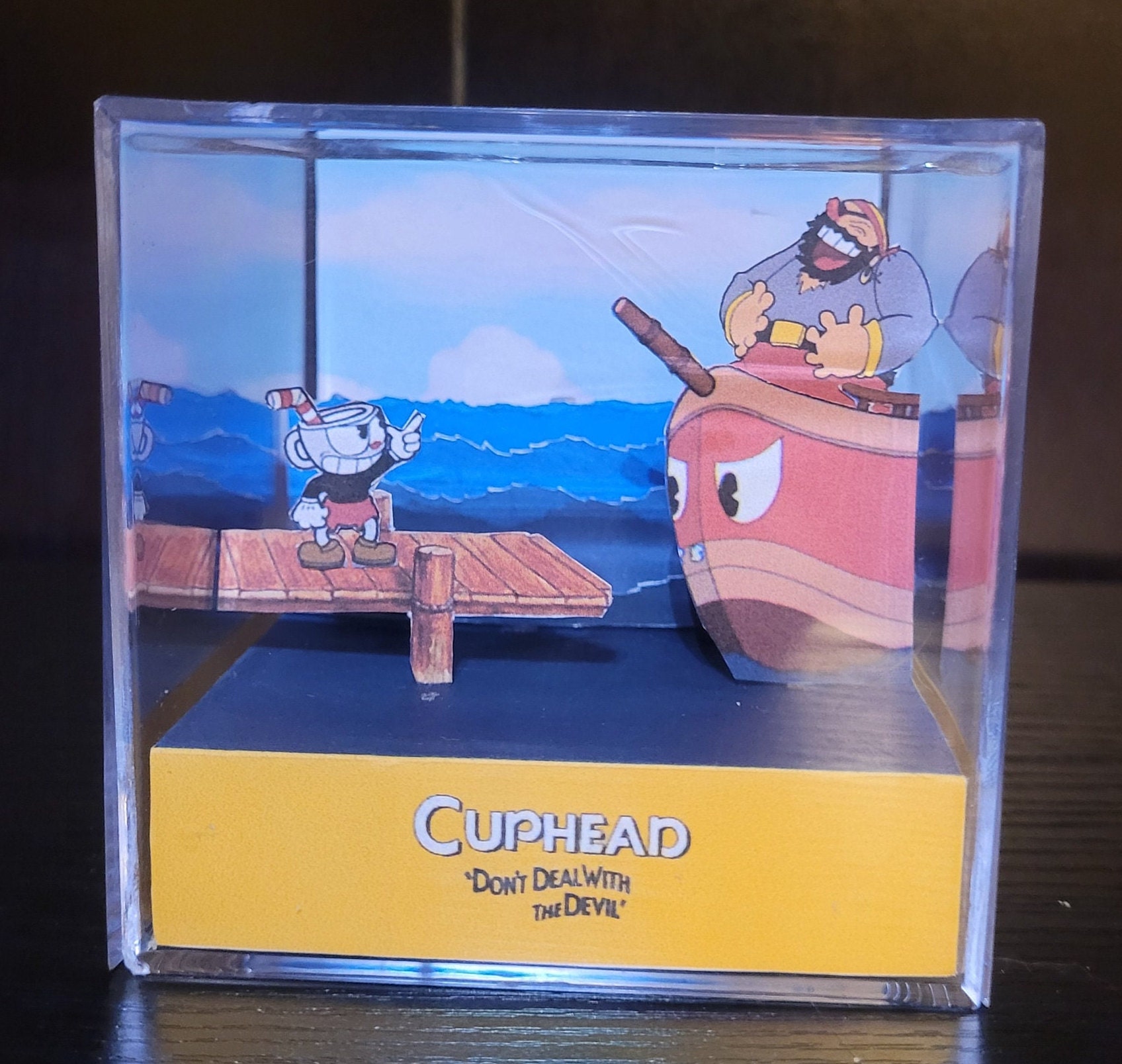 Cuphead King Dice Shadow Box Art by Artovision