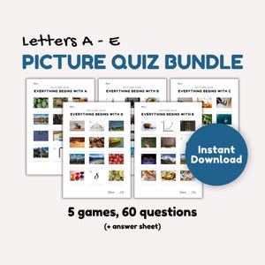 Fun Picture Quiz Bundle, Picture Round For Pub Quiz, Printable Pub Quiz Questions, Icebreaker Games, Trivia Games - Instant Download Quiz.