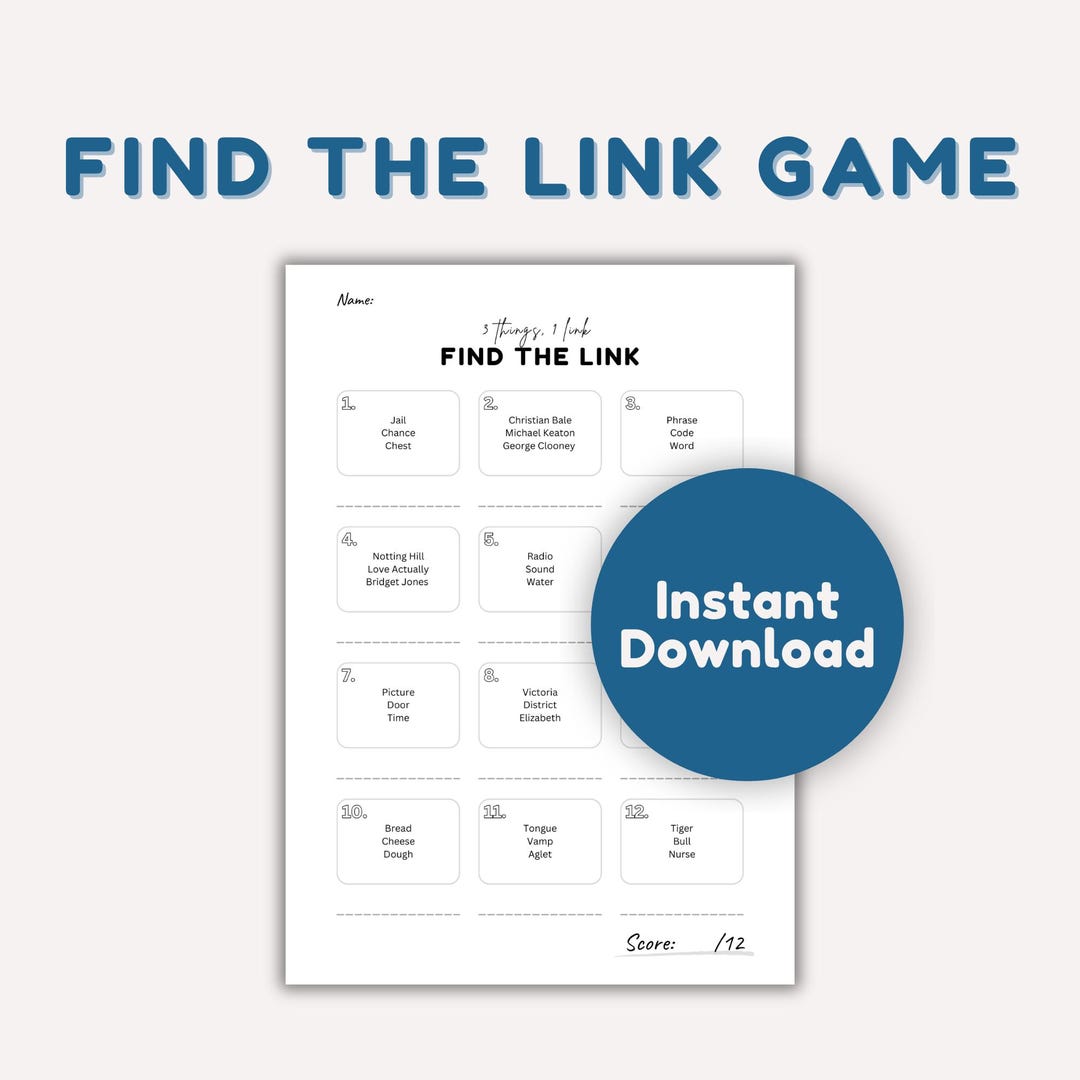 Connections Game, Find the Link, Brainteaser Games, Puzzle Games, Pub ...