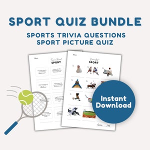 Sport Quiz Bundle, Sports Trivia Quiz, Sports Picture Quiz - Instant Download