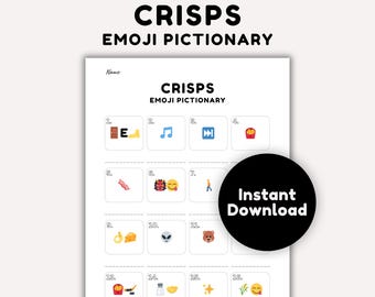 Crisps Emoji Pictionary Game: British Food Quiz (Instant Download)