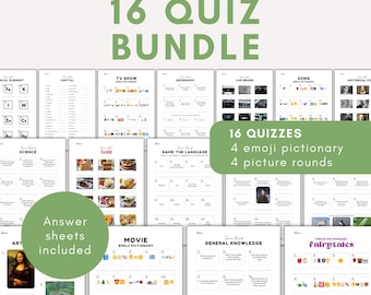 Printable Trivia Quiz Bundle: Family & Party Games (Instant Download)