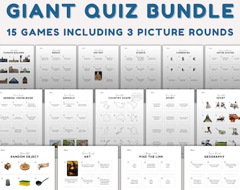 Ensemble de quiz : soirée jeux en famille, quiz en images (téléchargement instantané)