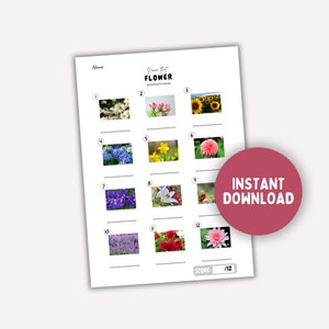 Guess The Flower Quiz: Printable Picture Game (PDF)