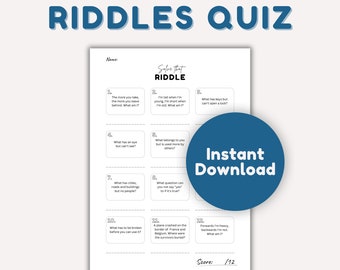 Fun Riddles Game: Brain Teasers and Puzzles (Digital Download)