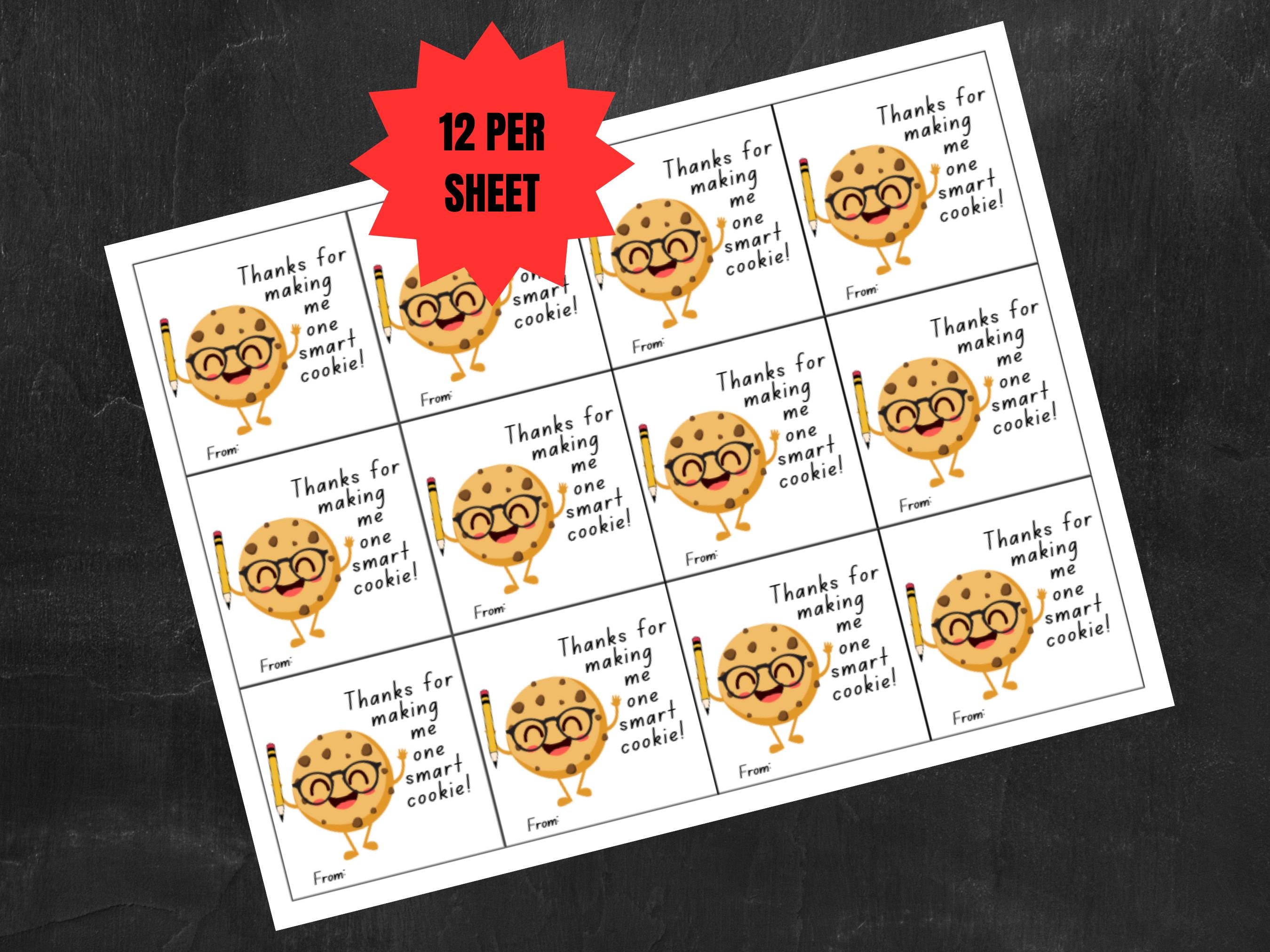 Teacher Gift, Teacher Appreciation, Teacher Gift Tag, One Smart Cookie ...