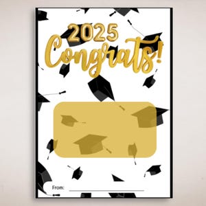 Graduation Gift Card Holder Printable, Class of 2025 gift, Congrats Grad, Graduation Gift, Digital Download