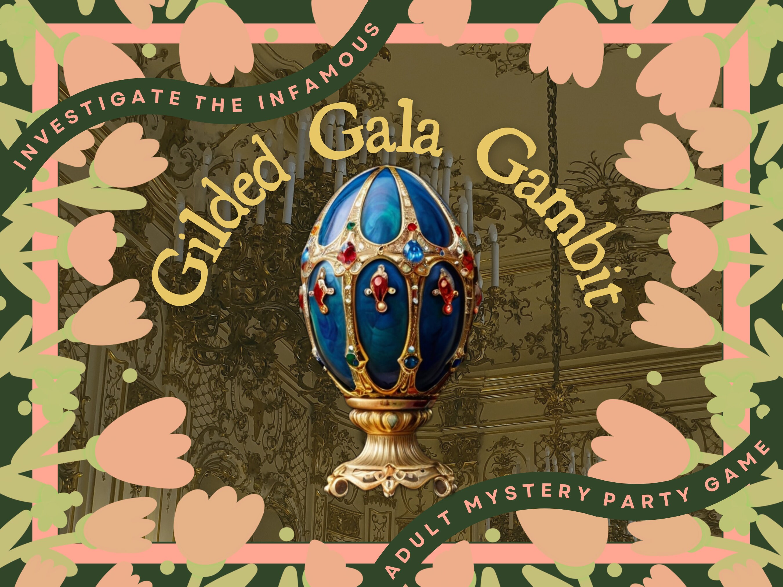 Gilded Gala Gambit Mystery Party Game - Historical Murder Mystery Game Whodunnit Escape Room Party Game Adult Birthday Party Teen fundraiser