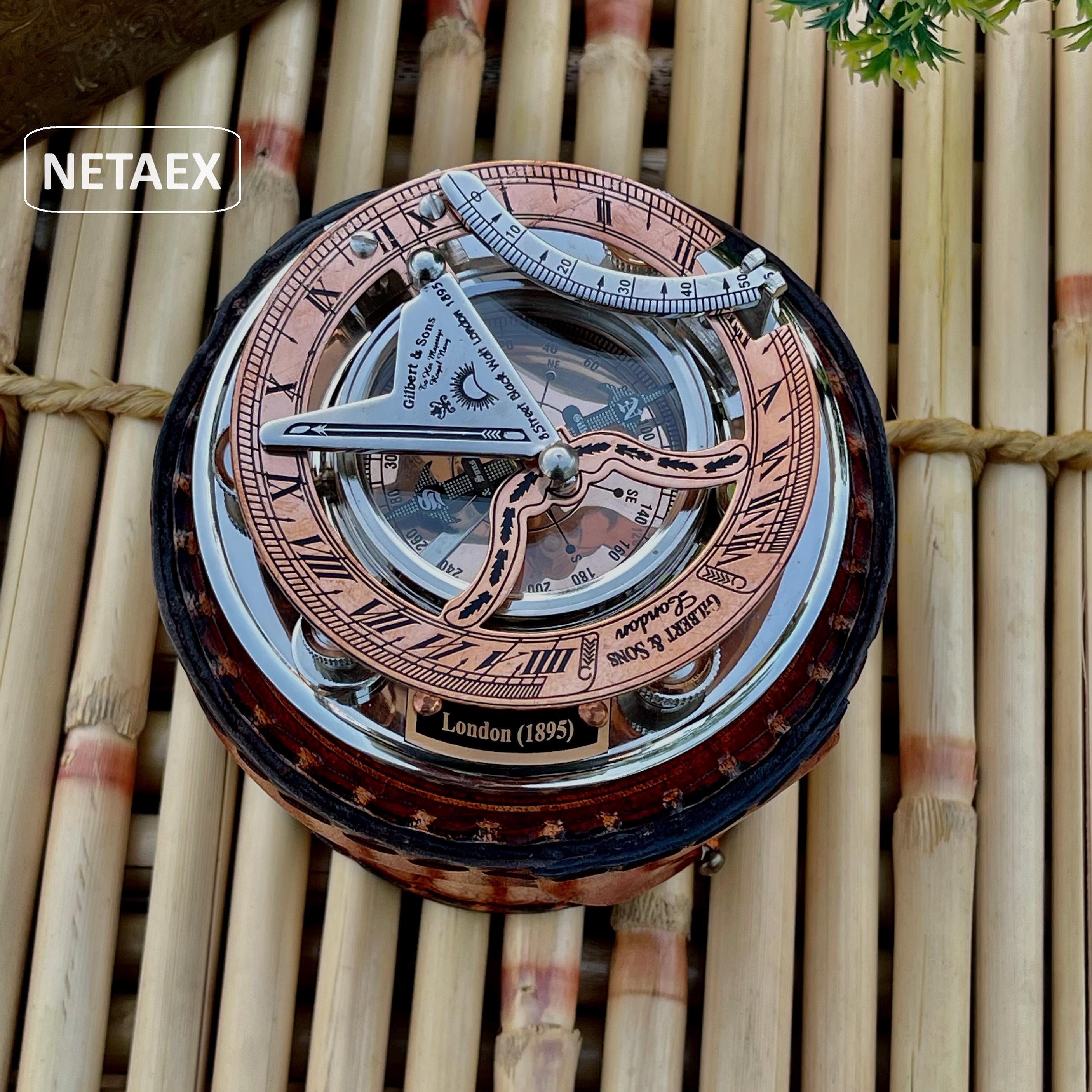 Personalized Working Sundial Compass, Engraved Compass, Anniversary Gift, Compass for Husband, Silver compass, Wedding gift, Christmas gifts