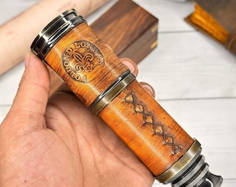 Telescopio de latón grabado, catalejo personalizado, regalo para el Día del Padre