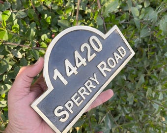 Placa de dirección metálica personalizada: Letrero con número de casa personalizado Arch Top