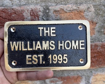 Letrero de latón personalizado: placa náutica, decoración personalizada para el hogar