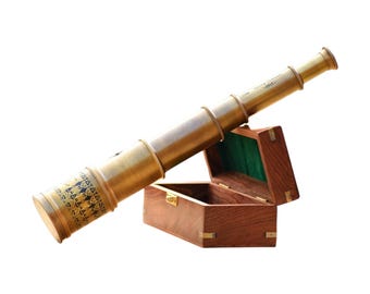 Personalized Brass Telescope: Antique Style, Engraved Spyglass, Boating Gift