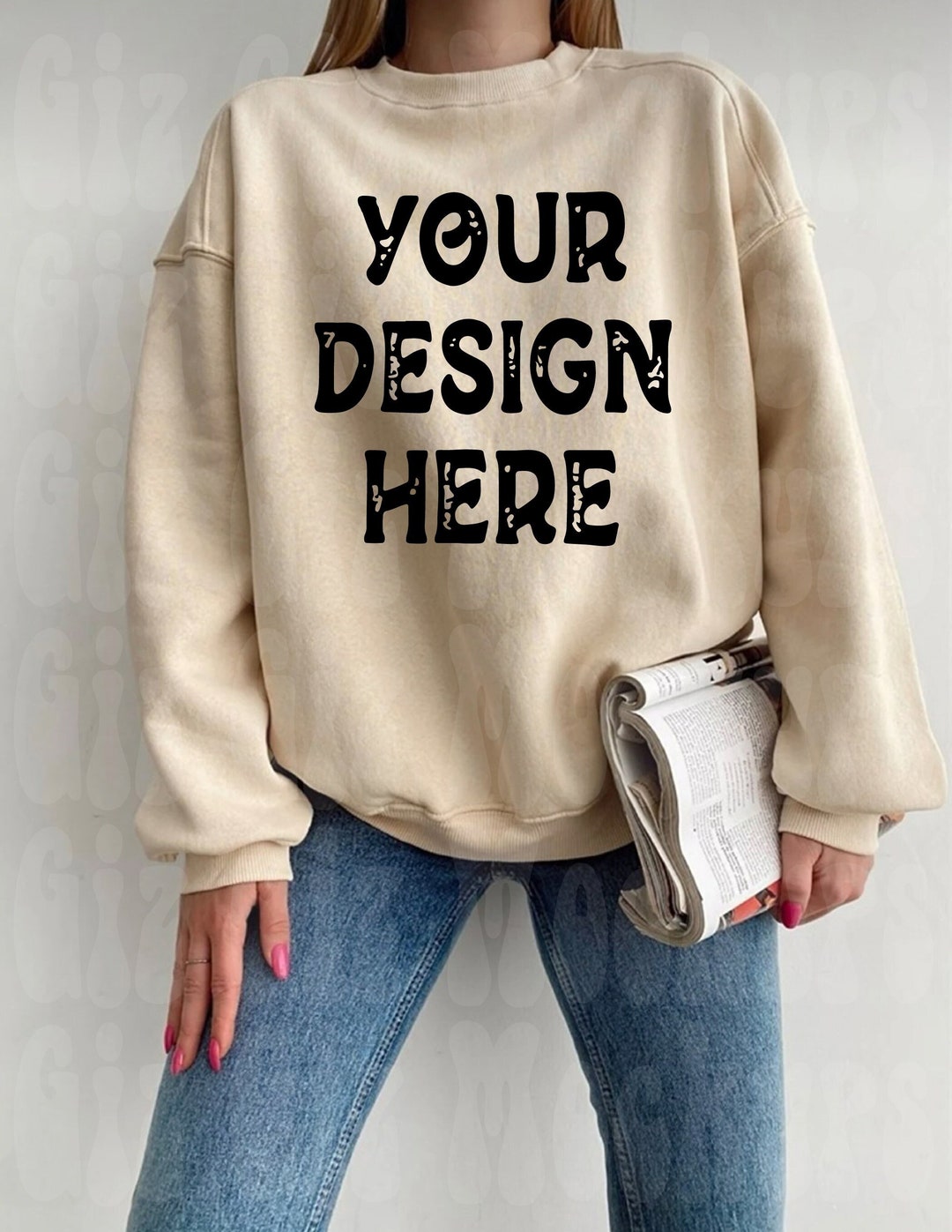 Gildan 18000 Sand Crewneck Mockup Gildan Crewneck Mockup - Etsy