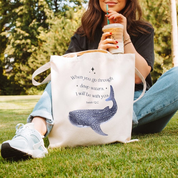 When You Go Through Deep Waters I Will Be With You {Tote Bag} When You Go Through Deep Waters I Will Be With You {Tote Bag}