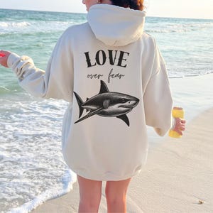 Unisex Shark Hoodie Featuring a Vintage Great White Shark Graphic, Gift for Shark Lovers, Oversized Shark Sweatshirt, Sea Creature Hoodie.