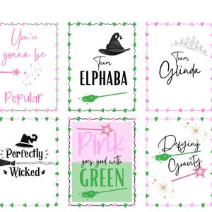 Wicked Valentijnsdagkaarten, Love Heart Card, unieke wenskaart, Wicked Love Card, Glinda en Elphaba, digitale download