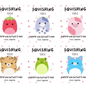 Squishmallow Valentinstag Karte, süßer Valentinstag, personalisierte Karte, romantische Karte, lustige Liebesnote, Geschenk für sie, digitaler Download