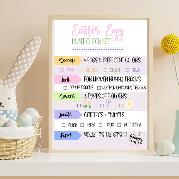 Easter Egg Hunt Checklist | Digital Easter Hunt Planner | Kids Easter Activity | Egg Hunt Organizer