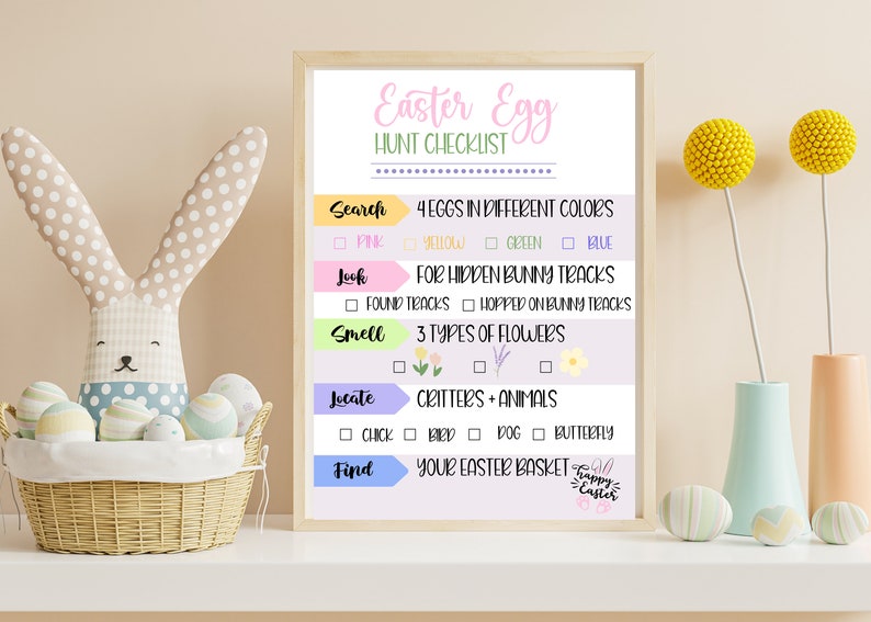 Easter Egg Hunt Checklist Printable Easter Hunt Planner Kids Easter ...