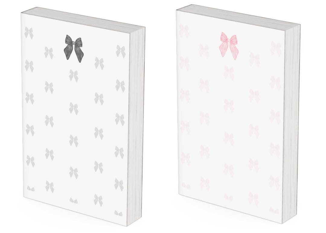 Bow Notepad: Customizable Preppy Stationery - Etsy