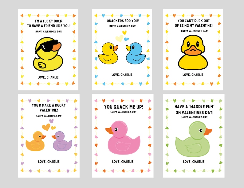 Duck Valentines Day Card | Classroom Valentines Card | Digital Cards ...