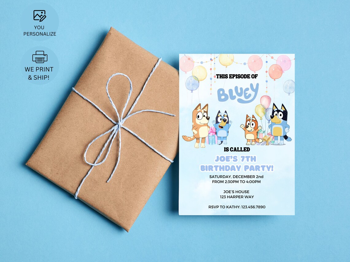 Bluey Birthday Invitation Custom Kids Birthday Invite Etsy bluey-birthday-invitation-custom-kids-birthday-invite-etsy