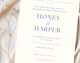 Destination Wedding Invitation: Personalized Digital Download