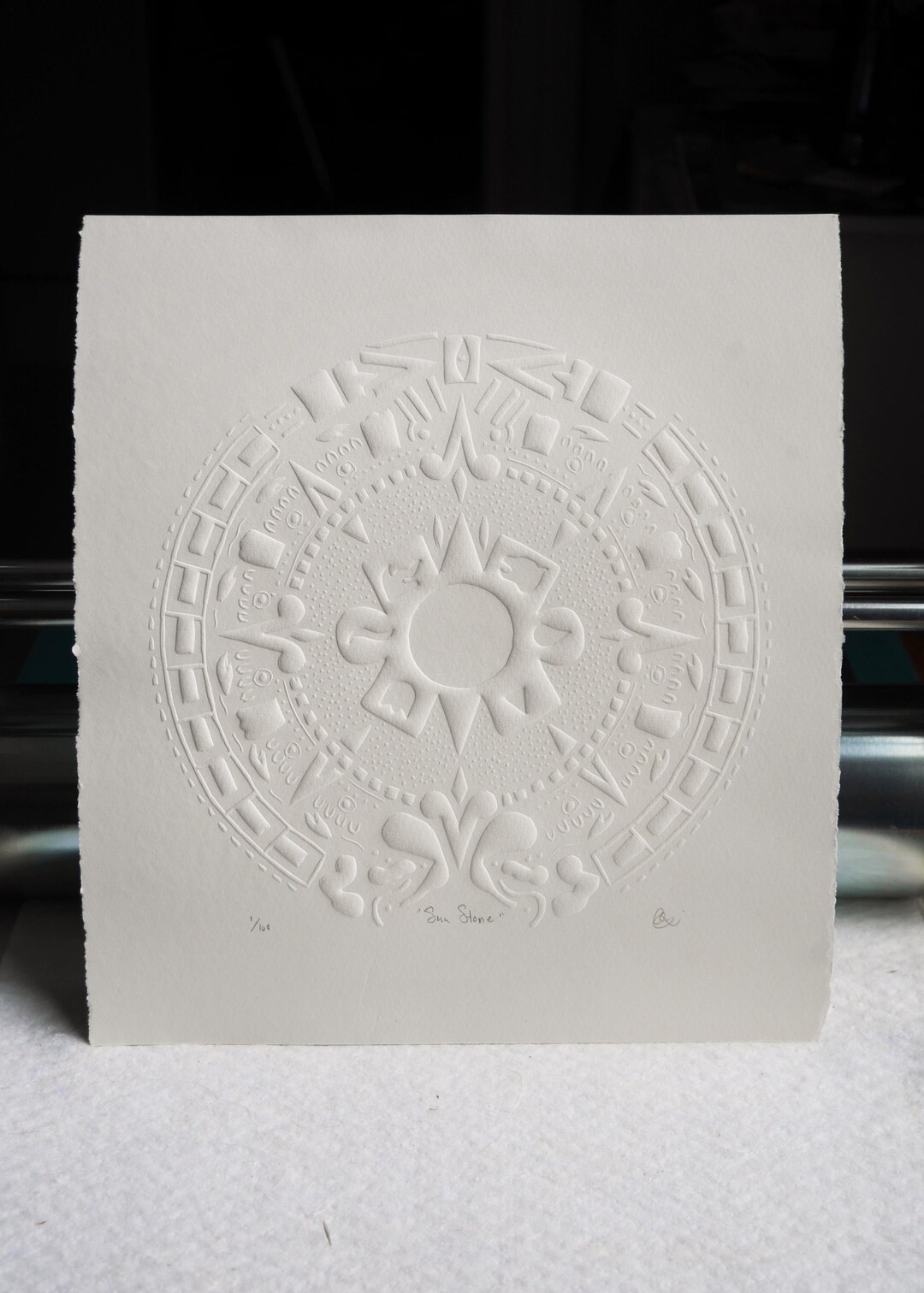 sun-stone-original-linocut-aine-art-wall-print-limited-edition