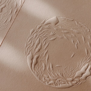 Rock Pool | Embossed Minimalist Print Inspired By The Sea | original linocut fine art wall print