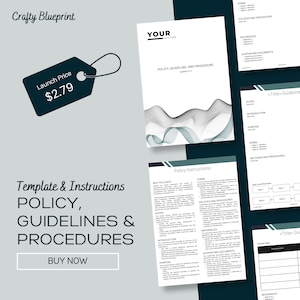 Effortless Excellence: Unleash Your Potential with our Policy, Guidelines, and Procedure Templates for Word and Canva