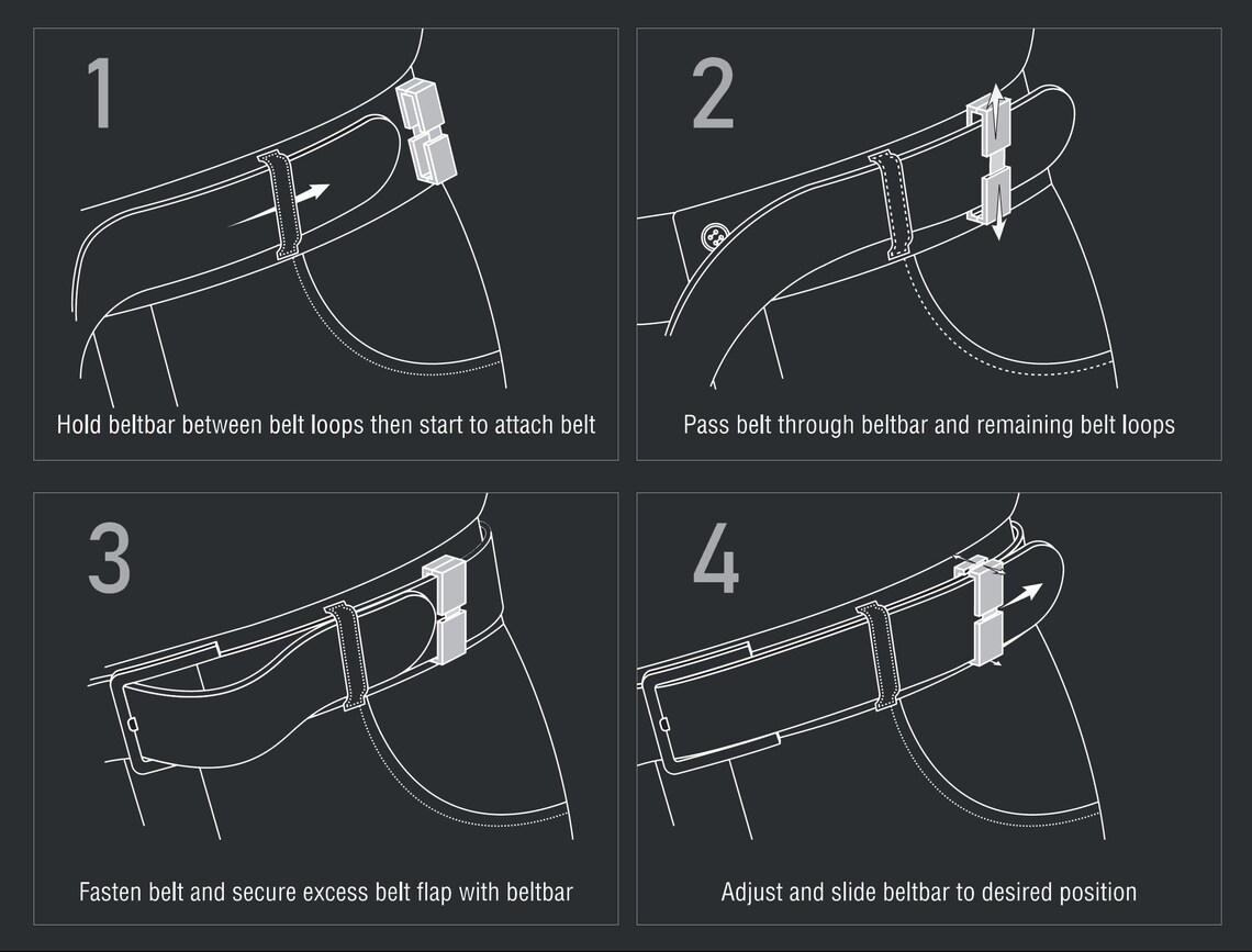 Stainless Steel Adjustable Belt Loop Keeper and Belt Flap Fix Across ...