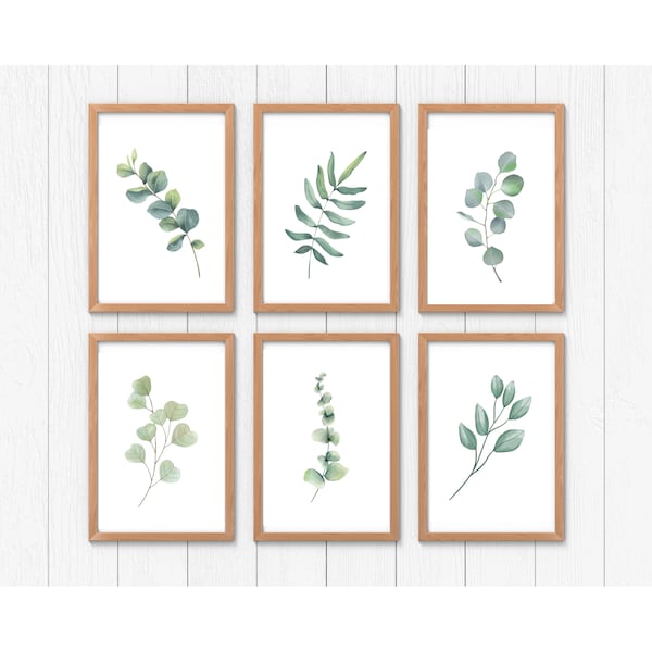 Set of 6 Boho Botanical Prints- Wall decor for Living room, Kitchen or Office