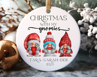 Christmas Gnome Ornament - Custom Gnome Friendship Ornament