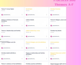 Conjunto de cuestionarios de teología de GCSE