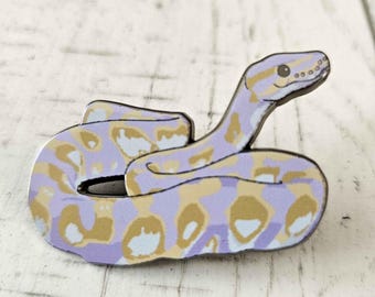 Smiling Lavender Ball Python Enamel Pin