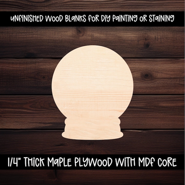 Snow Globe Wood Cutout | Unfinished Wood Blank | DIY | Laser Cut Shape
