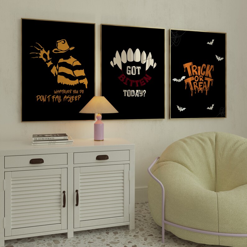 Halloween Decor, Digital Print Wall Art, Happy Halloween, Party Decor