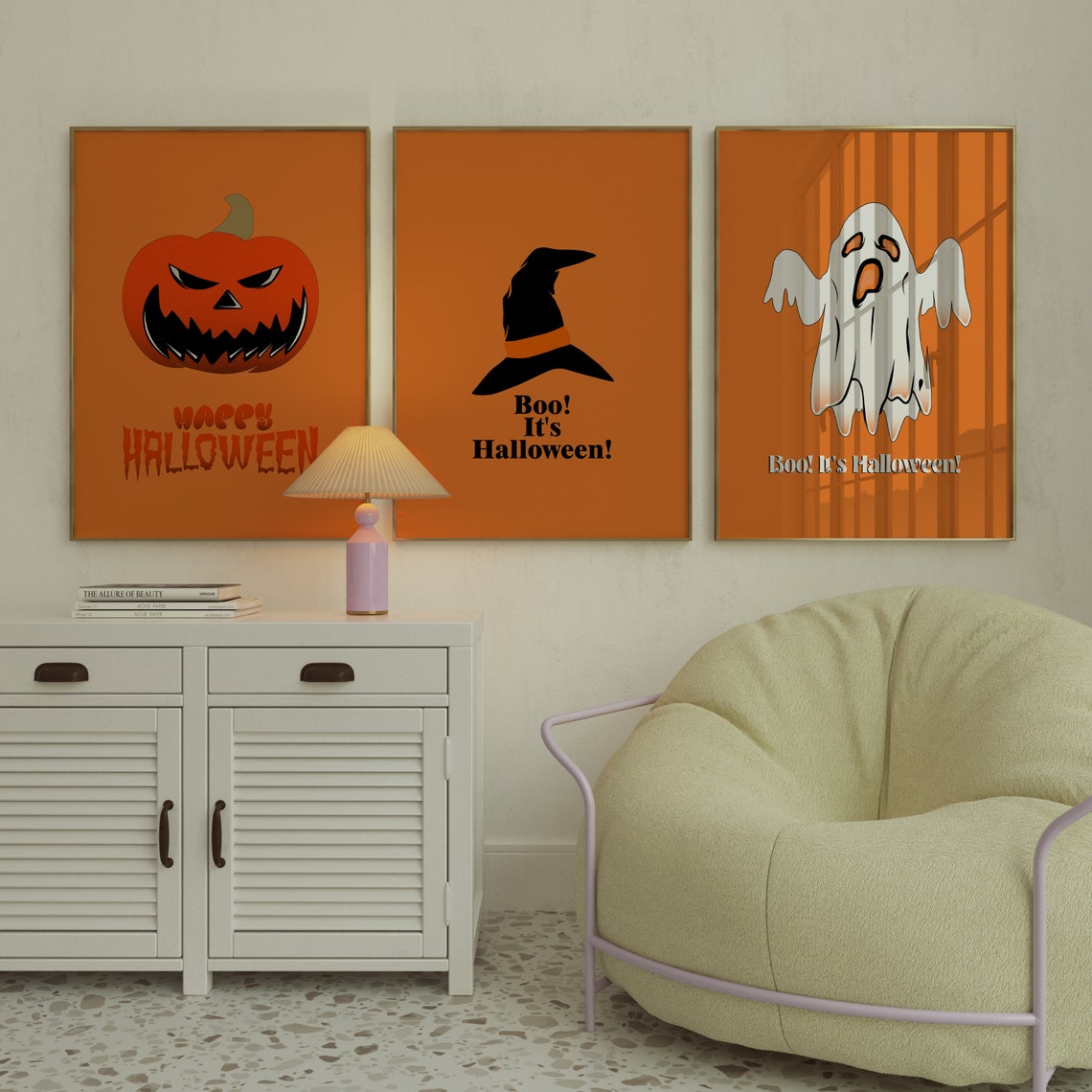 Halloween Decor, Digital Print Wall Art, Happy Halloween, Party Decor