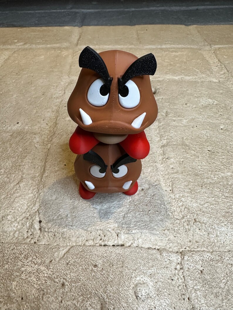Multicolor 3D Printed Goomba Figure - Paper Mario: the Thousand-year ...