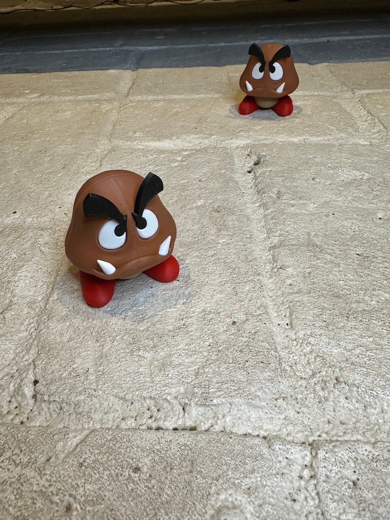 Multicolor 3D Printed Goomba Figure - Paper Mario: the Thousand-year ...