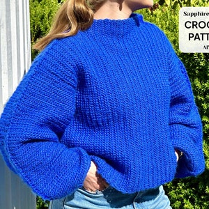 Crochet Sweater Pattern, Crochet Pattern, Crochet Pullover, Beginner Crochet, Made To Measure, DIY, Oversized, Baggy, Chunky Sweater, Trendy
