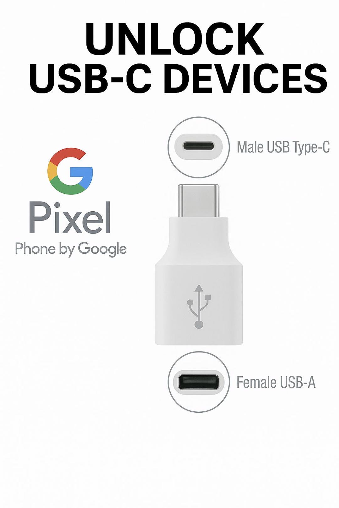 Pixel Quick Switch Adapter Oem Google Pixel USB-C to USB-A Adapter, Quick Connect OTG Converter ...