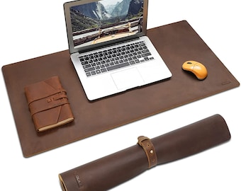 Leather Desk MAT, CUSTOM SIZE Desk Pad, Leather Writing Pad, Leather Desk Pad Protector, Office Desk Mat, Large Mouse Pad, Gaming Desk Pad