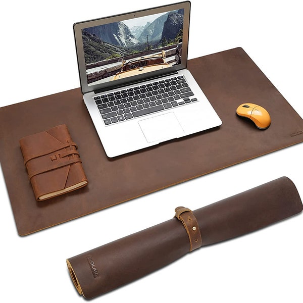 Leather Desk MAT, CUSTOM SIZE Desk Pad, Leather Writing Pad, Leather Desk Pad Protector, Office Desk Mat, Large Mouse Pad, Gaming Desk Pad