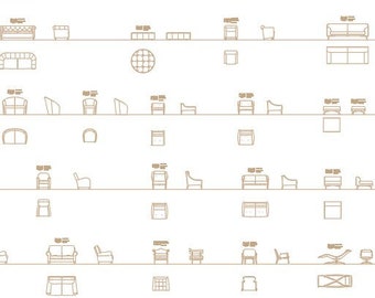 Premium AutoCAD Furniture Library: 100 Versatile Sofa Chair Blocks