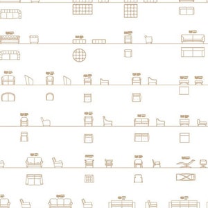 Biblioteca de muebles premium de AutoCAD: 100 bloques de sofás y sillas versátiles